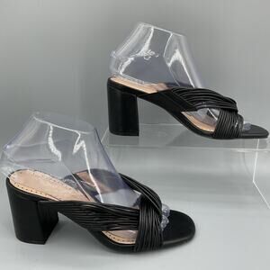 NEW Adrienne Vittadini Women’s Annalee Block Heel Mule Sandals Black Size 7M
